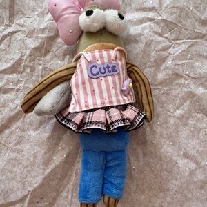 Cute Bikini Bottom Residents Working Fish Leopard Print Plush Bag Charm Keychain